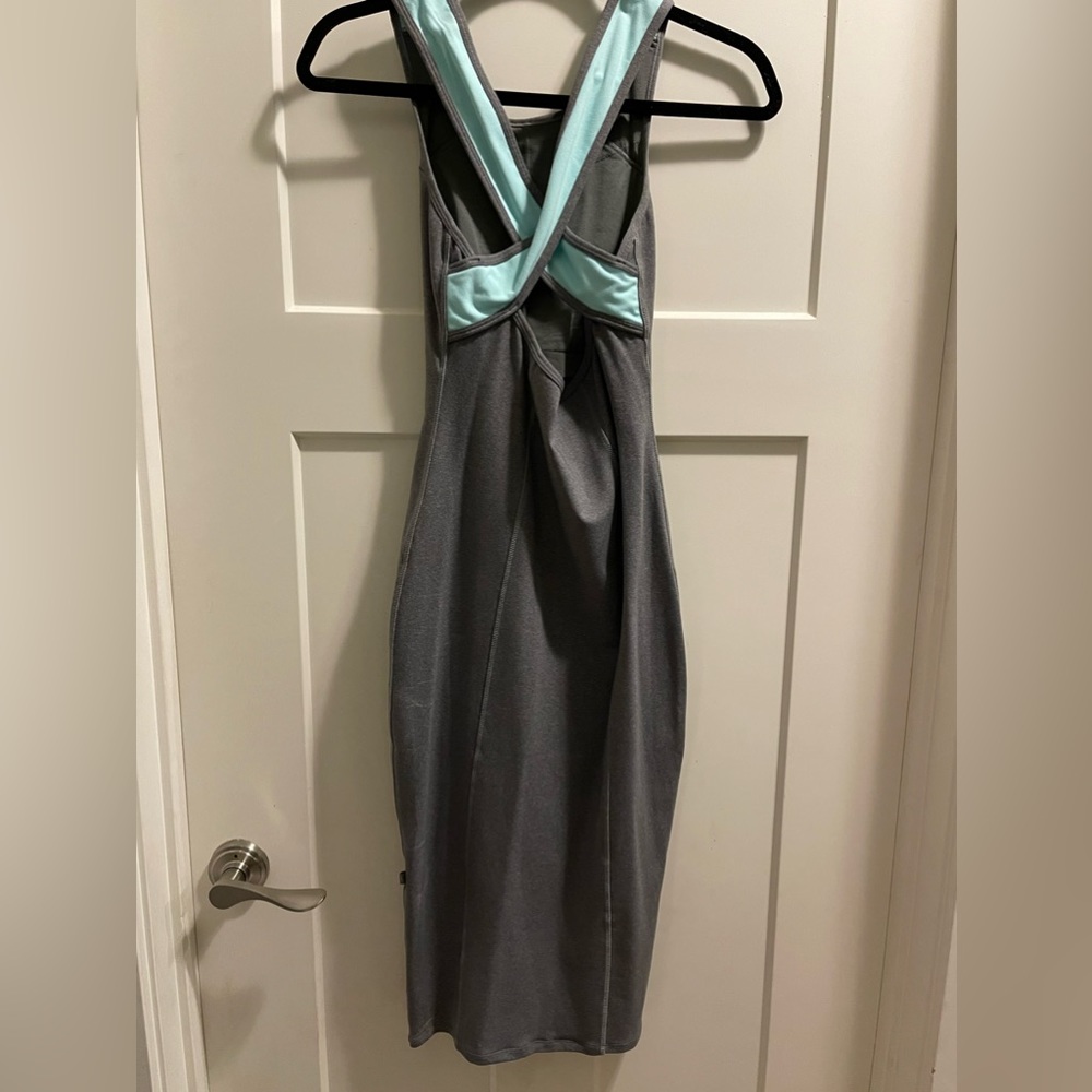 Flirty Lululemon Picnic Play Dress in Heather Slate Tranquil Blue